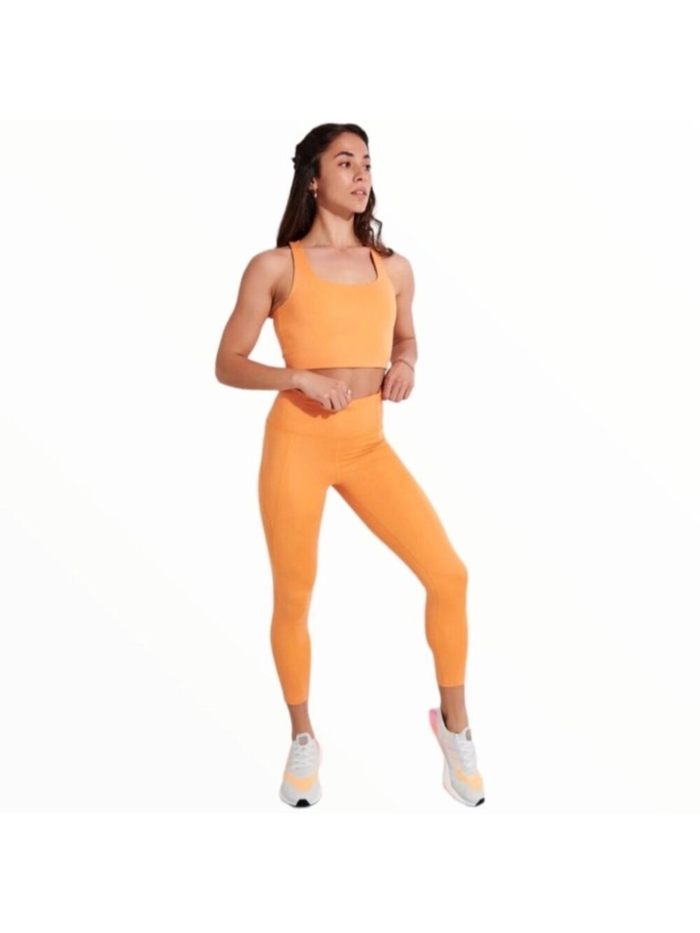 NEW Girlfriend Collective High-Rise 7/8 Leggings Horizon Orange Stretchy Soft
